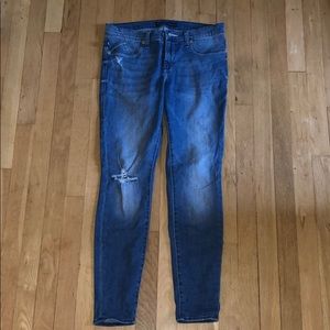 Light to dark wash ripped skinny jeans